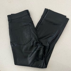 Express Striaght Super High Rise Faux Leather Pants
